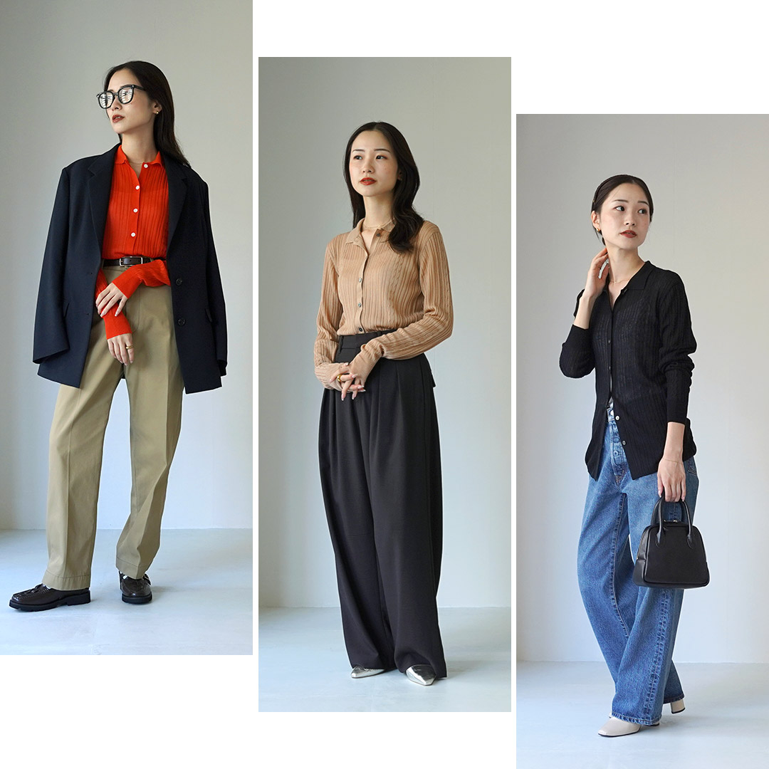 シンゾーン カーディガン シアー シースルー 長袖 薄手 リブ F0 黒 SHEER LONG SLEEVES CARDIGAN – Shinzone