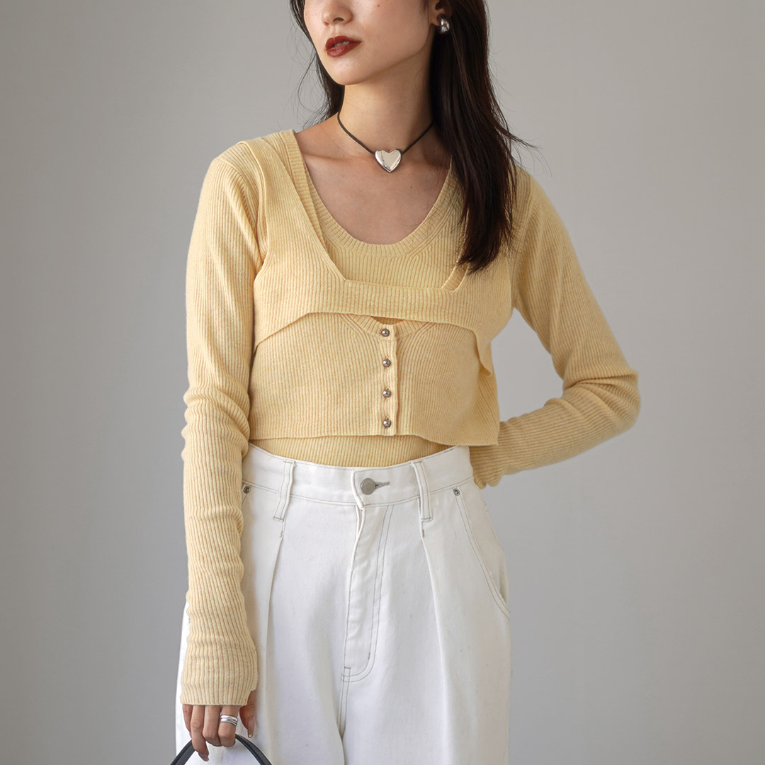 A CCORDION（アコーディオン） レイヤード トップスセット  