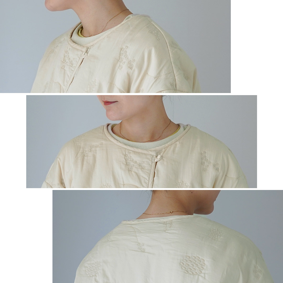 tumugu TUMUGU（ツムグ） コットン サテンキルト ジャケット