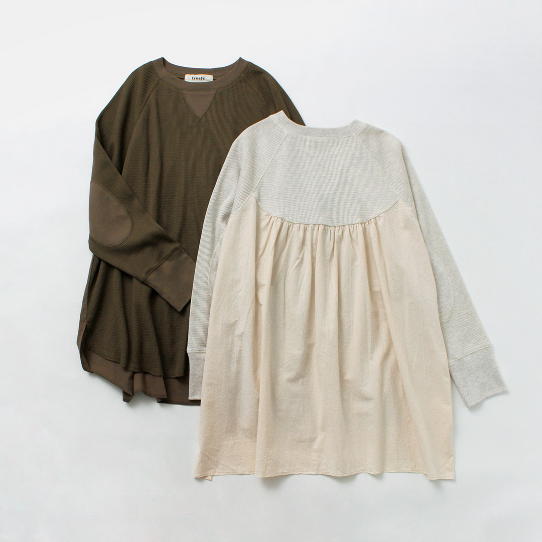 tumugu TUMUGU（ツムグ） コットンワッフル プルオーバー