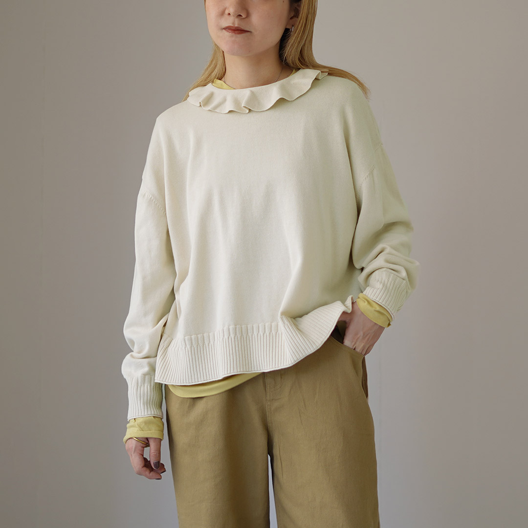 tumugu（ツムグ） ランダムニット 襟付きプルオーバー / レディース