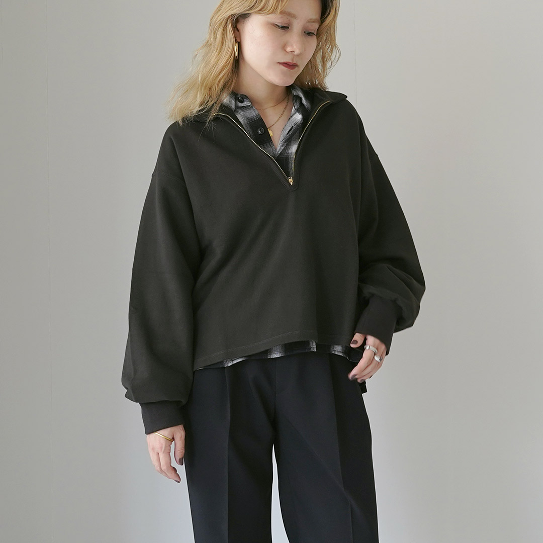 kha:ki（カーキ） ハーフジップ スウェット / レディース トップス