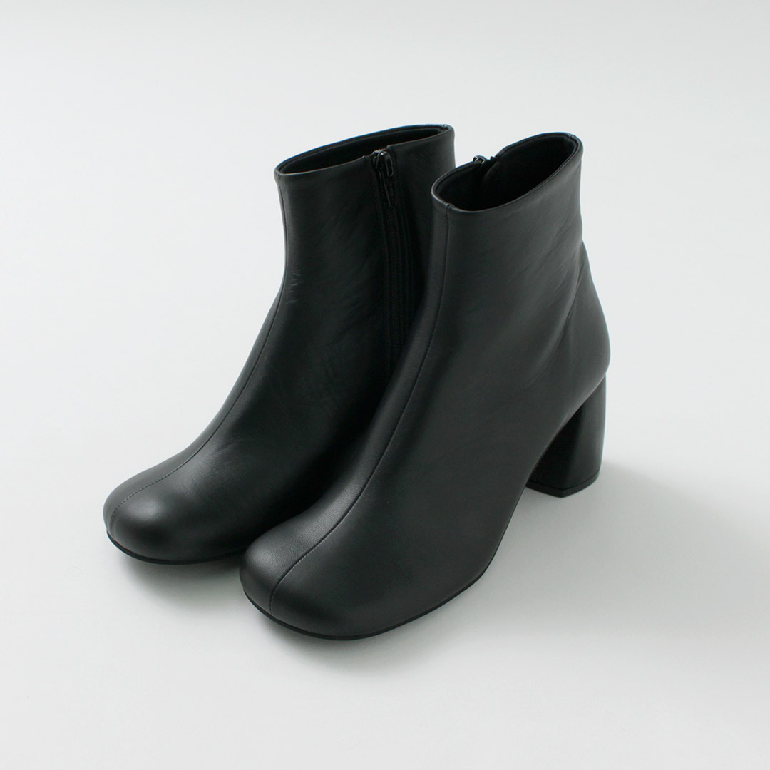 新品 アトリエブルージュ ショートブーツ ブラック 黒 本革 24cm ATELIER BRUGGE（アトリエブルージュ） オブリーク ショートブーツ