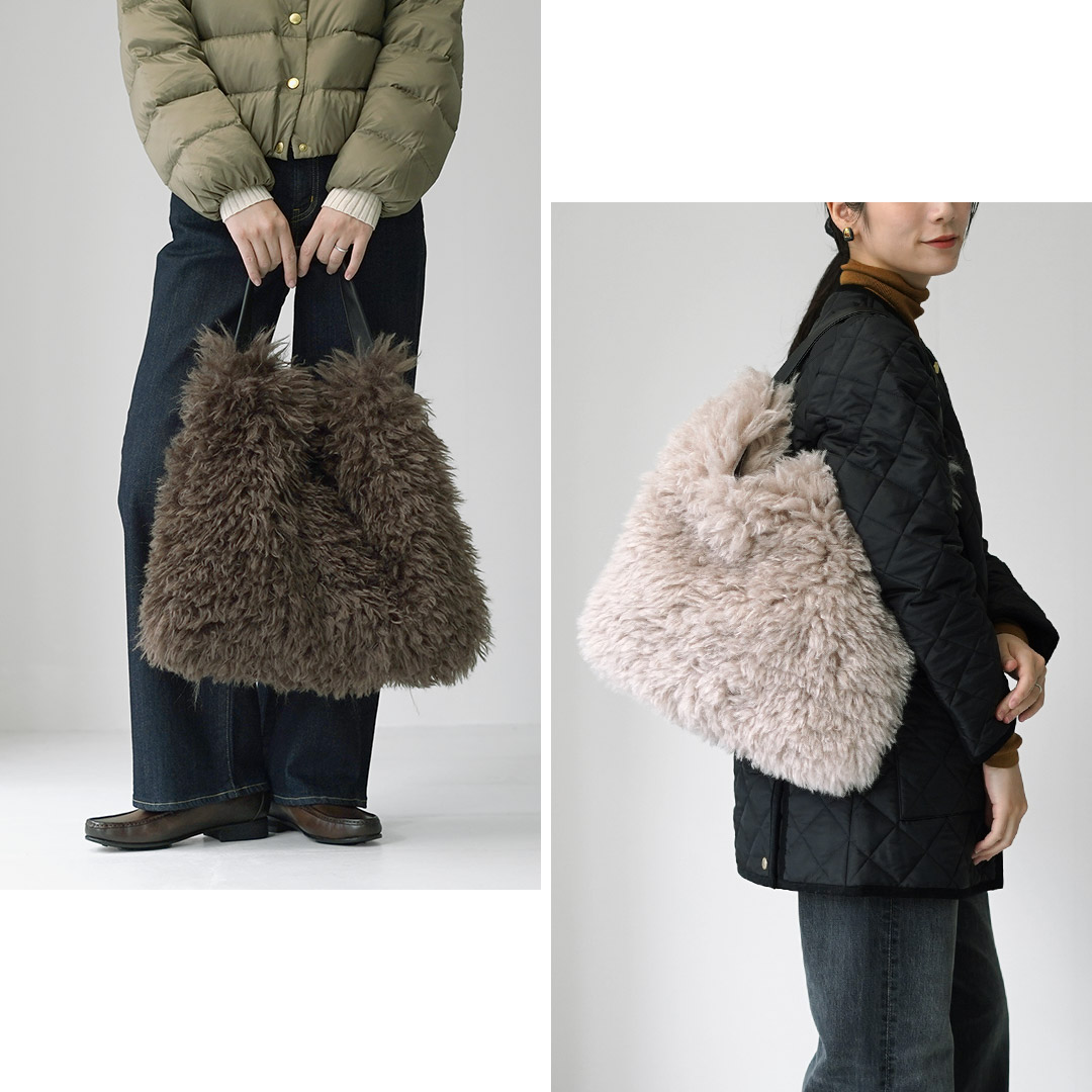 ラドロー  ファーバック ベージュ 期間限定お値引き‼️専用です！ LUDLOW（ラドロー） 美品 フォックスファー トップハンドル