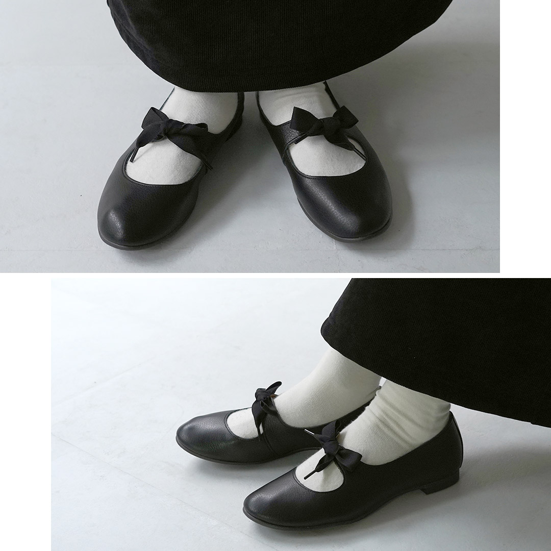 ルブタン ブラックバレエシューズ リボン付き 35 ルブタンブラック