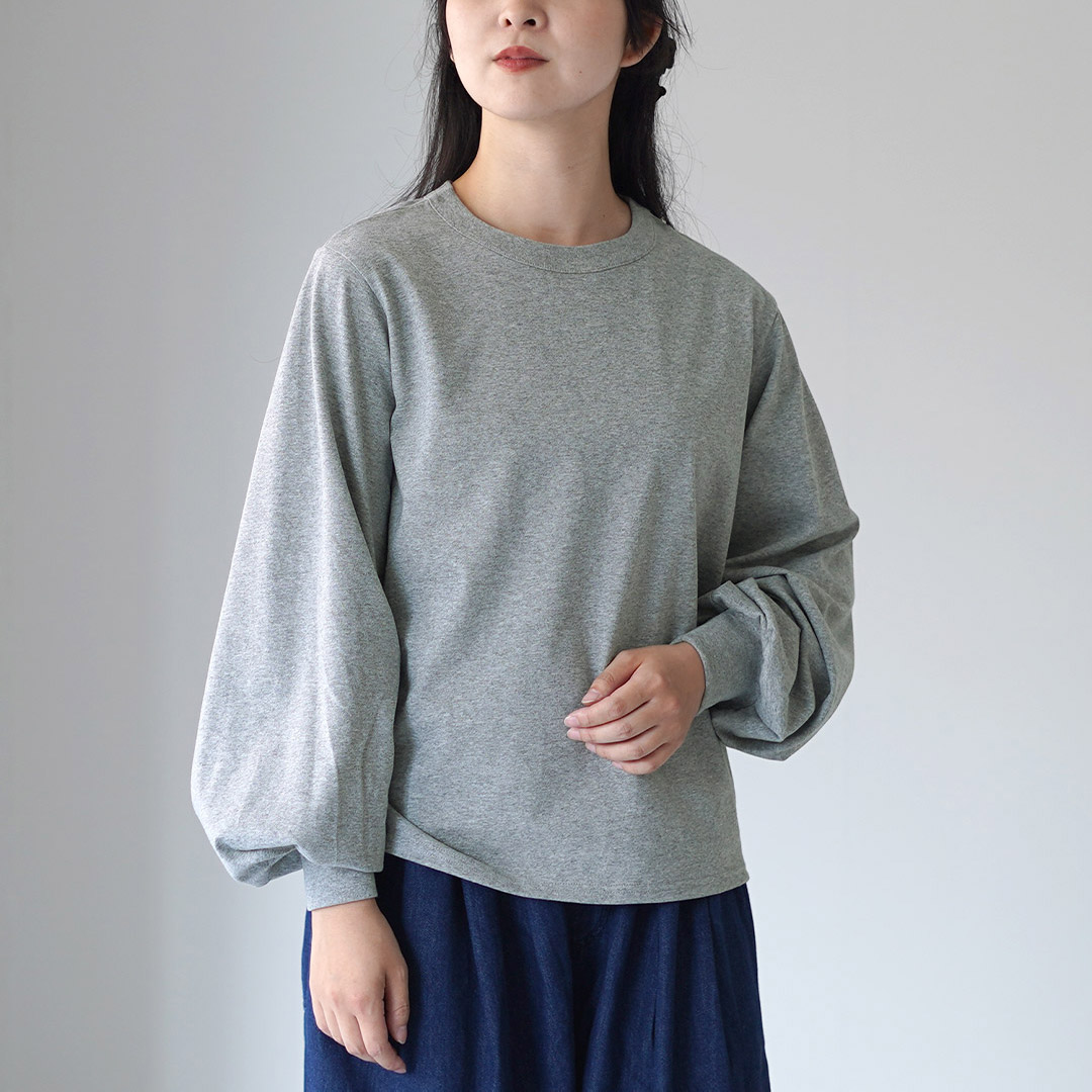 mizuiroind（ミズイロインド） パフスリーブ ロングTシャツ 日本製