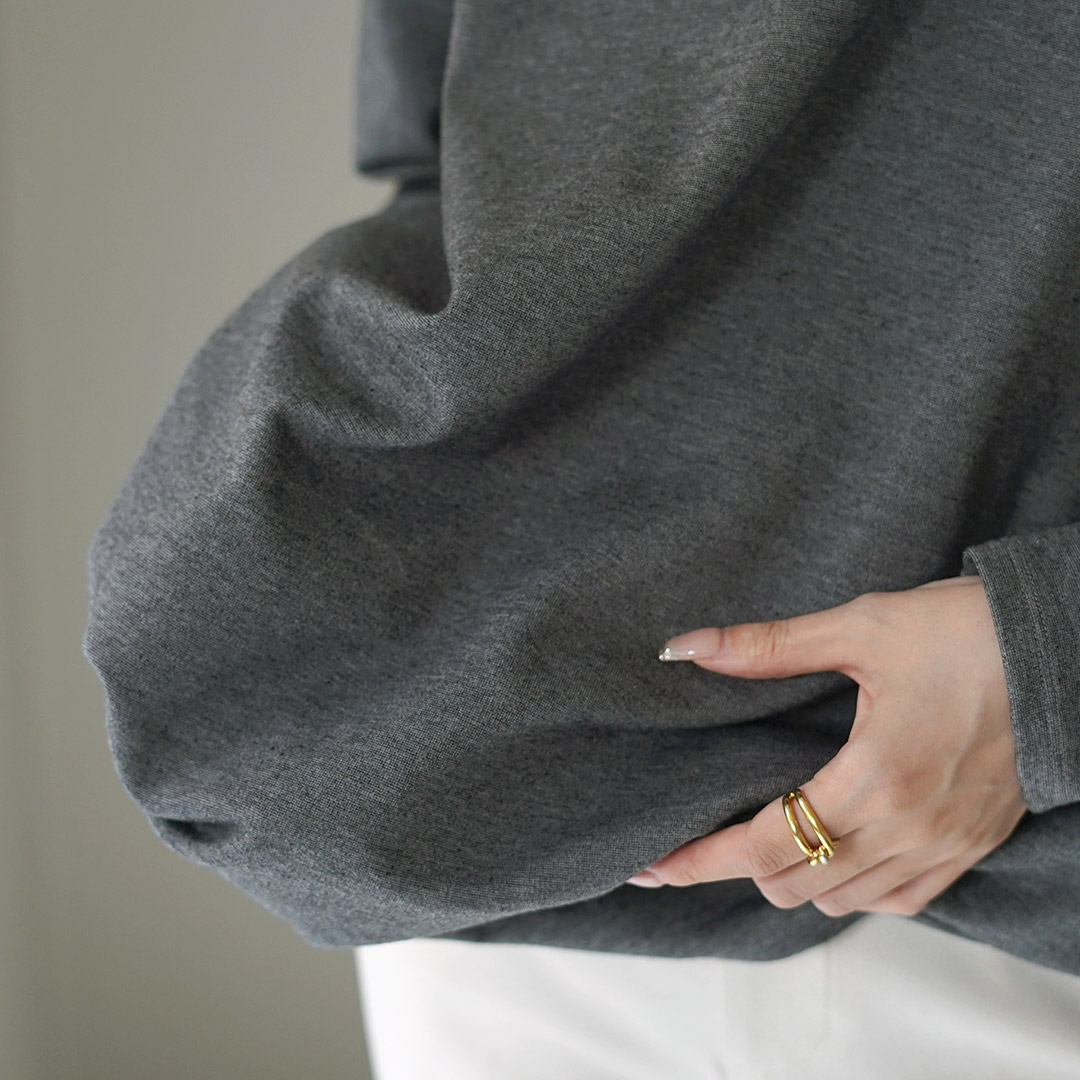 mizuiroind（ミズイロインド） クルーネックコクーン プルオーバー