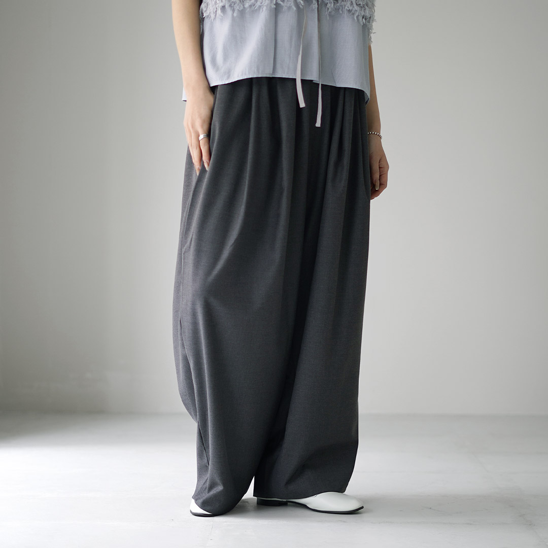 mizuiroind（ミズイロインド） ワイド タック パンツ 日本製