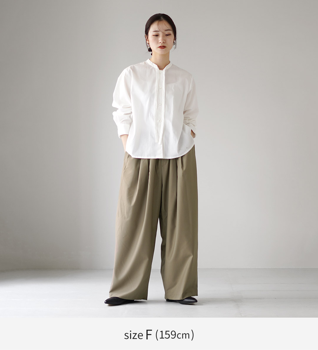 mizuiroind（ミズイロインド） ワイド タック パンツ 日本製
