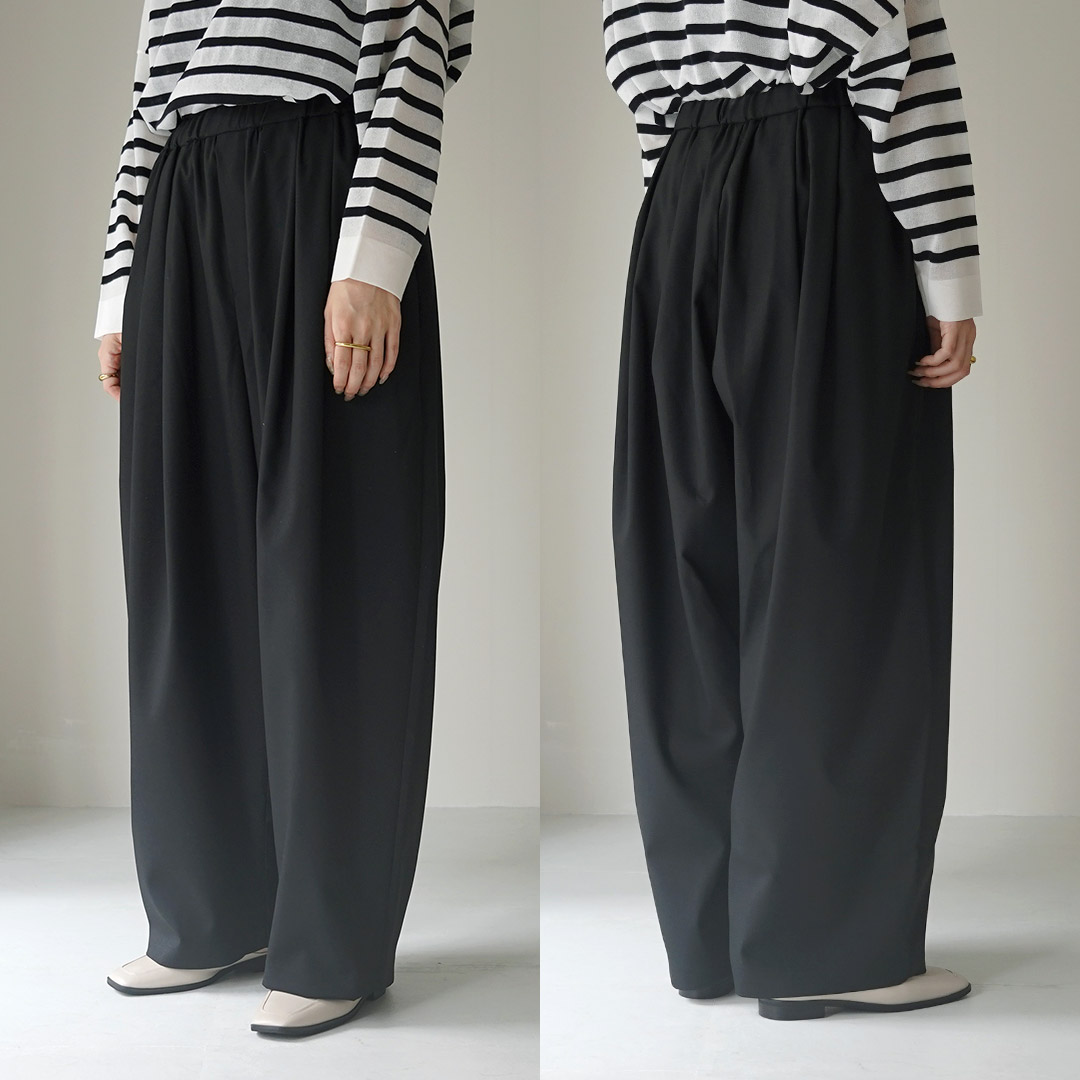mizuiroind（ミズイロインド） ワイド タック パンツ 日本製