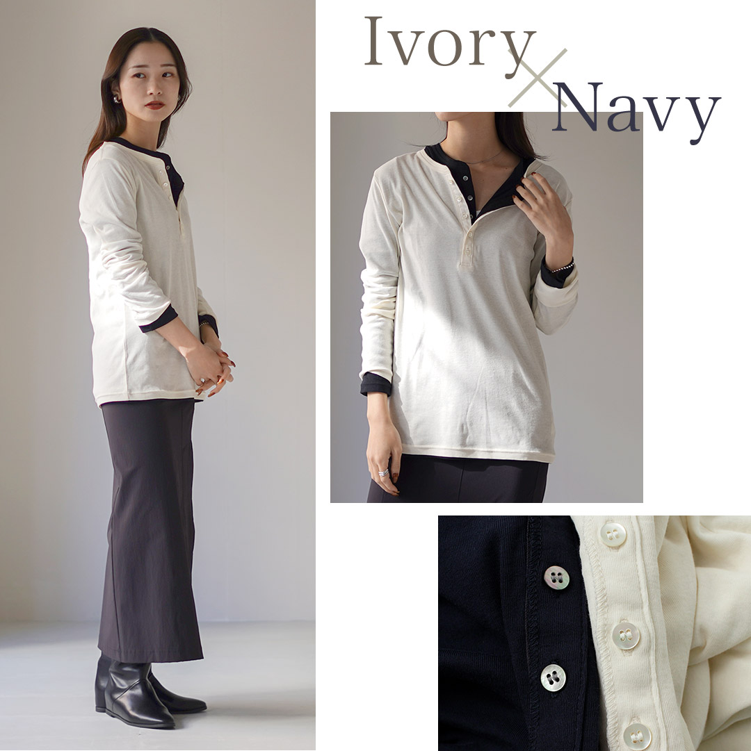 ETRE TOKYO（エトレトウキョウ） ヘンリーネックレイヤードセットロンT