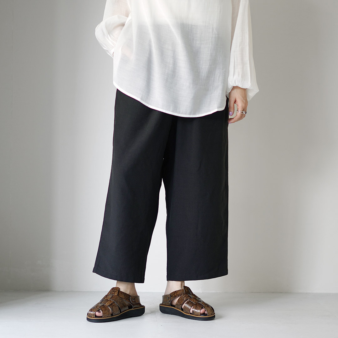 Gramicci グラミチ M リネン混 ワイドパンツ ゆったり 体型カバー 黒 Gramicci（グラミチ） リネンブレンド バルーンパンツ / レディース