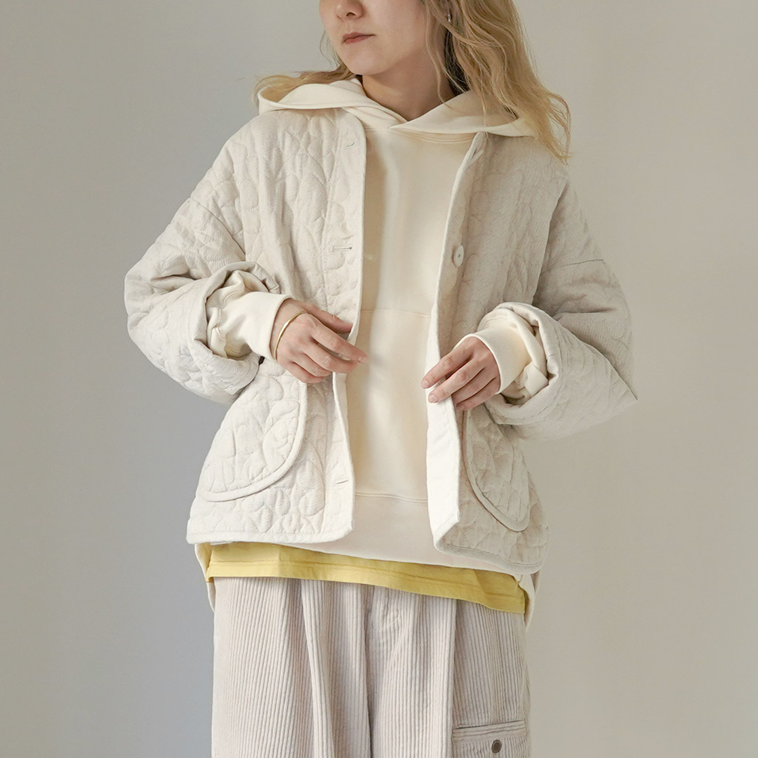 tumugu（ツムグ） ちょうちょうキルティングデニム ジャケット / 綿