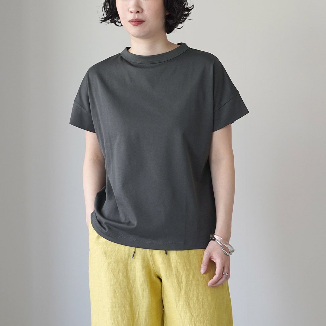 handvaerk  ボトルネック ハーブスリーブTシャツ handvaerk（ハンドバーク） HANDVAERK（ハンドバーク）60/2 ボトル
