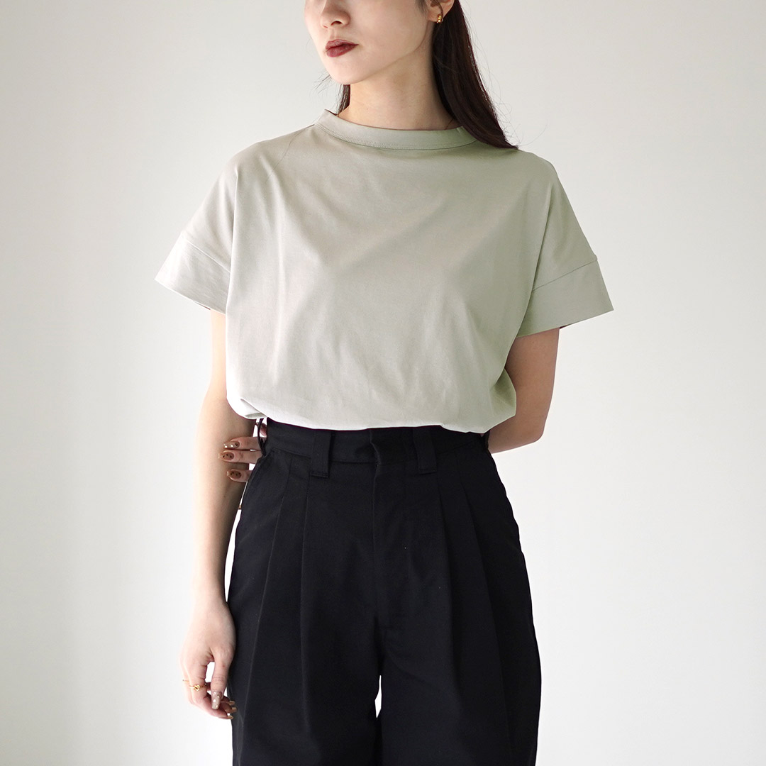 handvaerk ボトルネックTシャツ HANDVAERK（ハンドバーク） ボトルネック ショートスリーブT