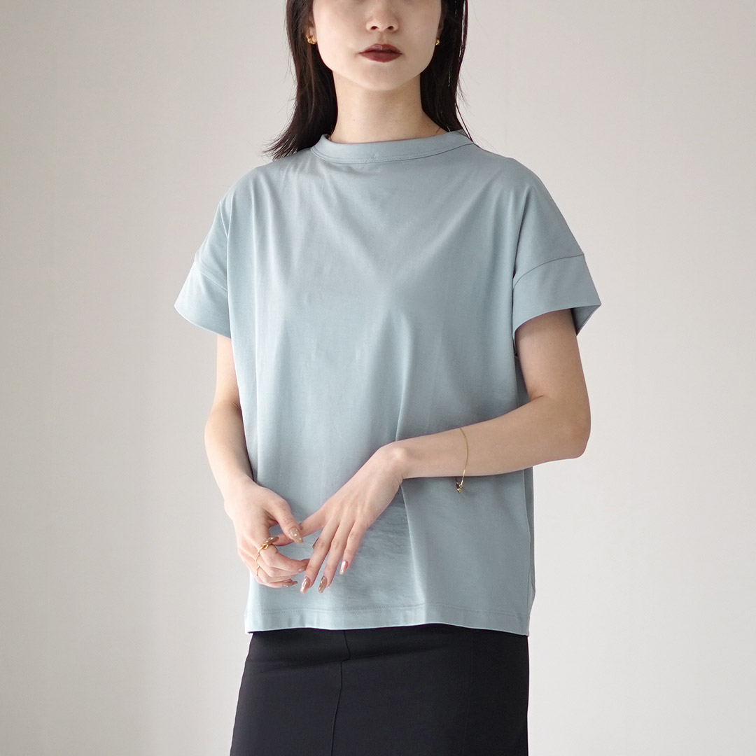 【美品】ハンドバークhåndværk ホワイト キャップスリーブ半袖Tシャツ handvaerk (ハンドバーク) 60/2 CAP SLEEVE T-SHIRT / 60/2