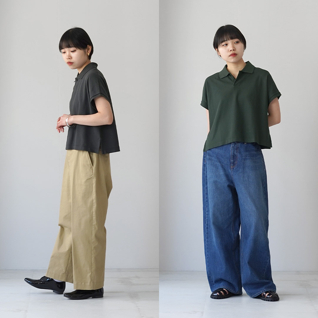 handvaerk（ハンドバーク） ピケ ドルマンスリーブ ポロシャツ