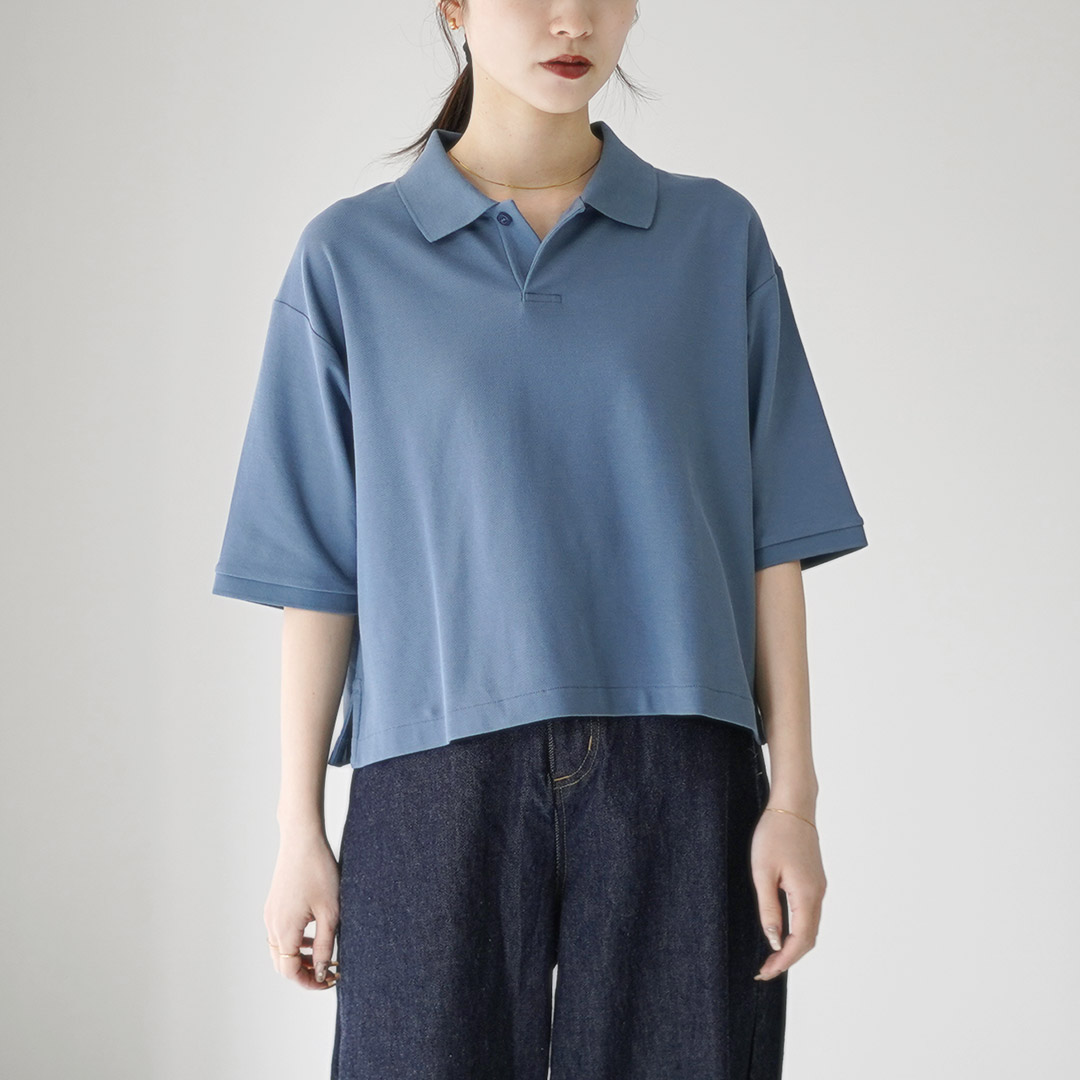 handvaerk ポロシャツ handvaerk | コットンピケ ビッグポロシャツ MEN