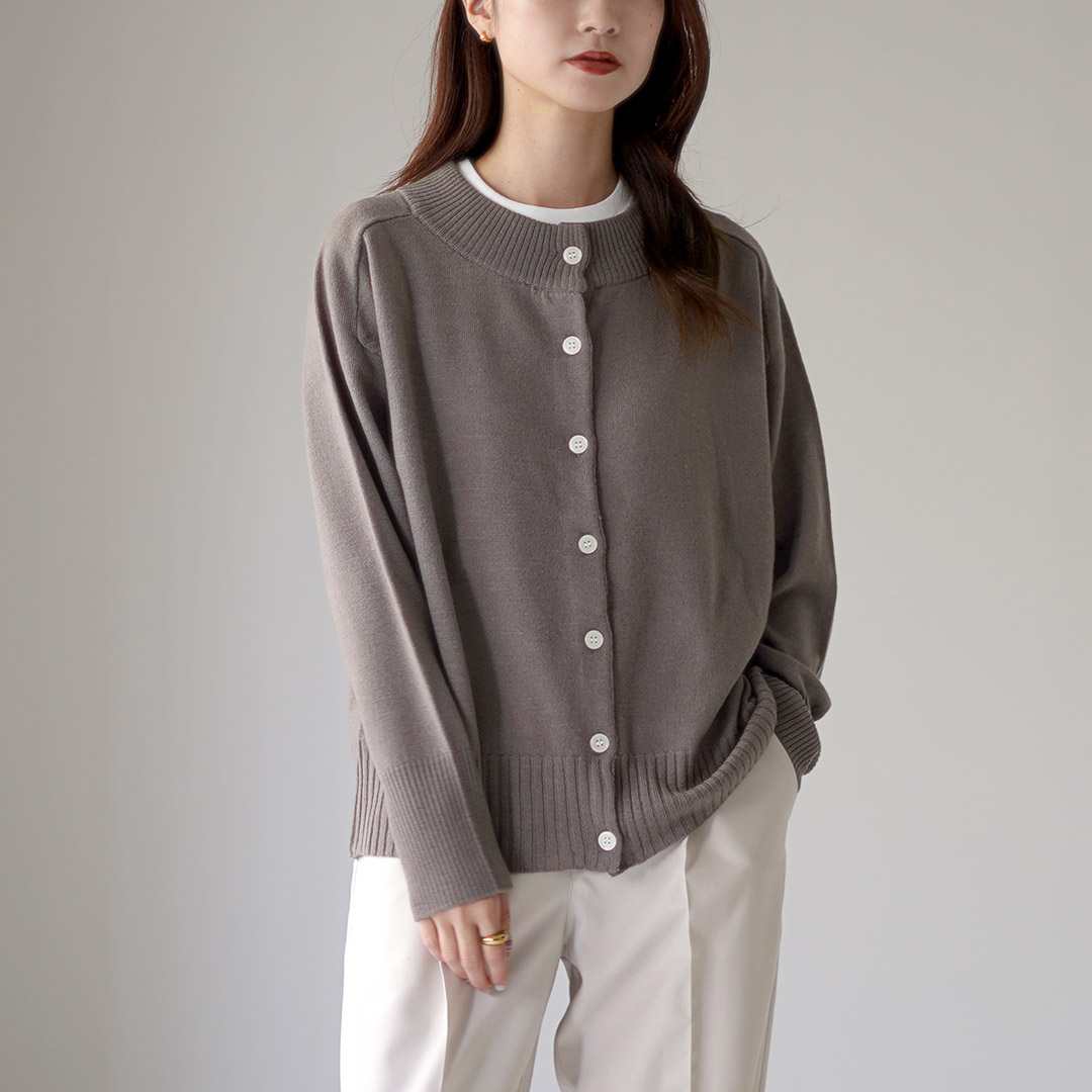 MAO MADE（マオメイド） メリノウール スタンダード カーディガン / レディース ニット 長袖 モックネック mao made MAO MADE（マオメイド） メリノウール スタンダード