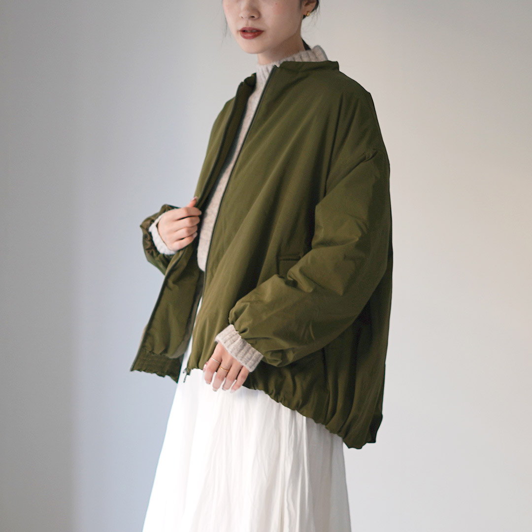 マオメイド　カーキ ナイロン ジャンパー　新品未使用 mao made（マオメイド） ヴィンテージツイル スタンドカラー