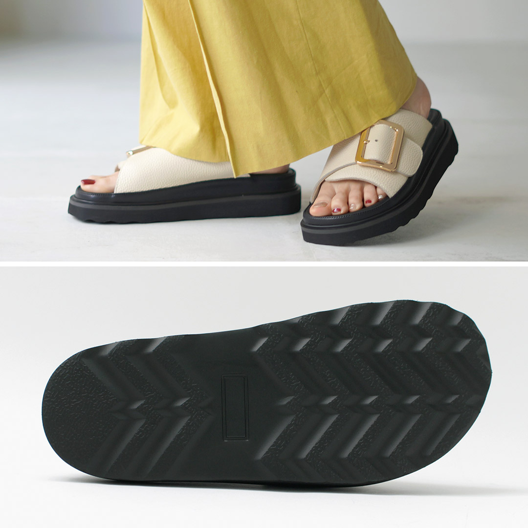 MOHI 【動画あり】MOHI（モヒ） ビッグバックル レザーサンダル
