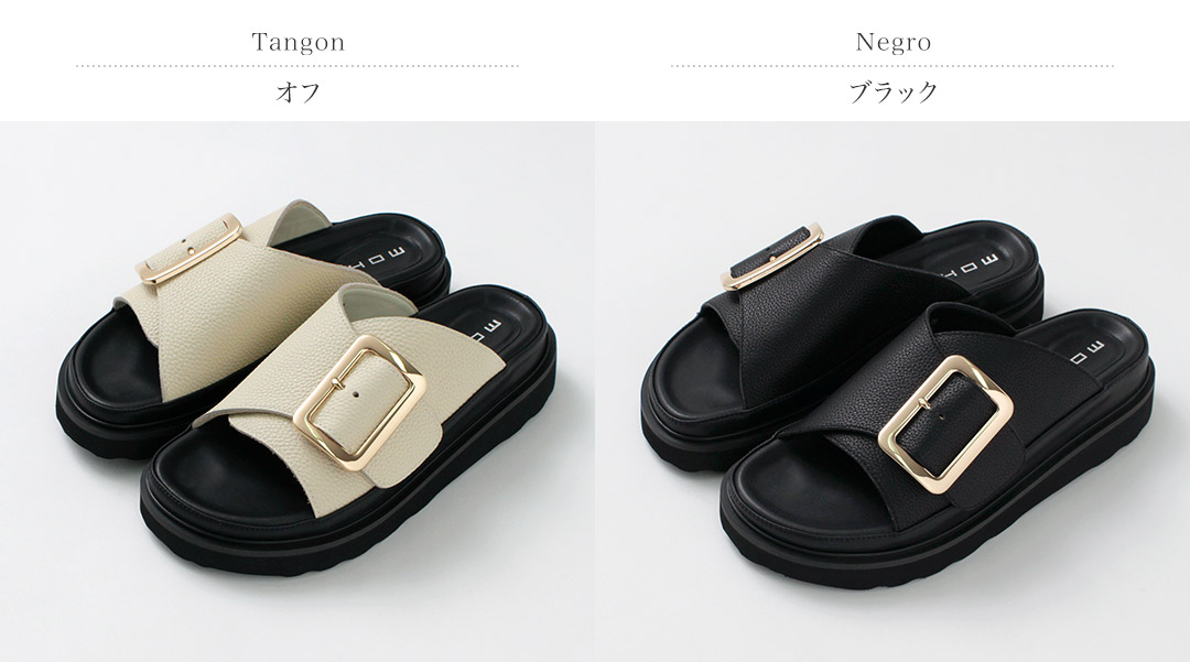 MOHI 【動画あり】MOHI（モヒ） ビッグバックル レザーサンダル