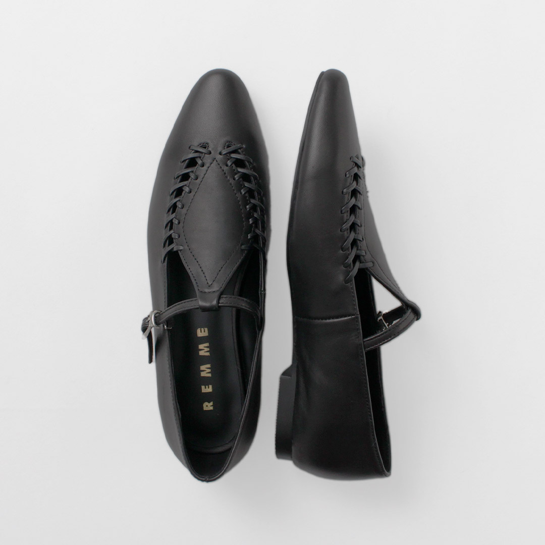 REMME（レメ） レースアップ デザイン ストラップシューズ / レザー