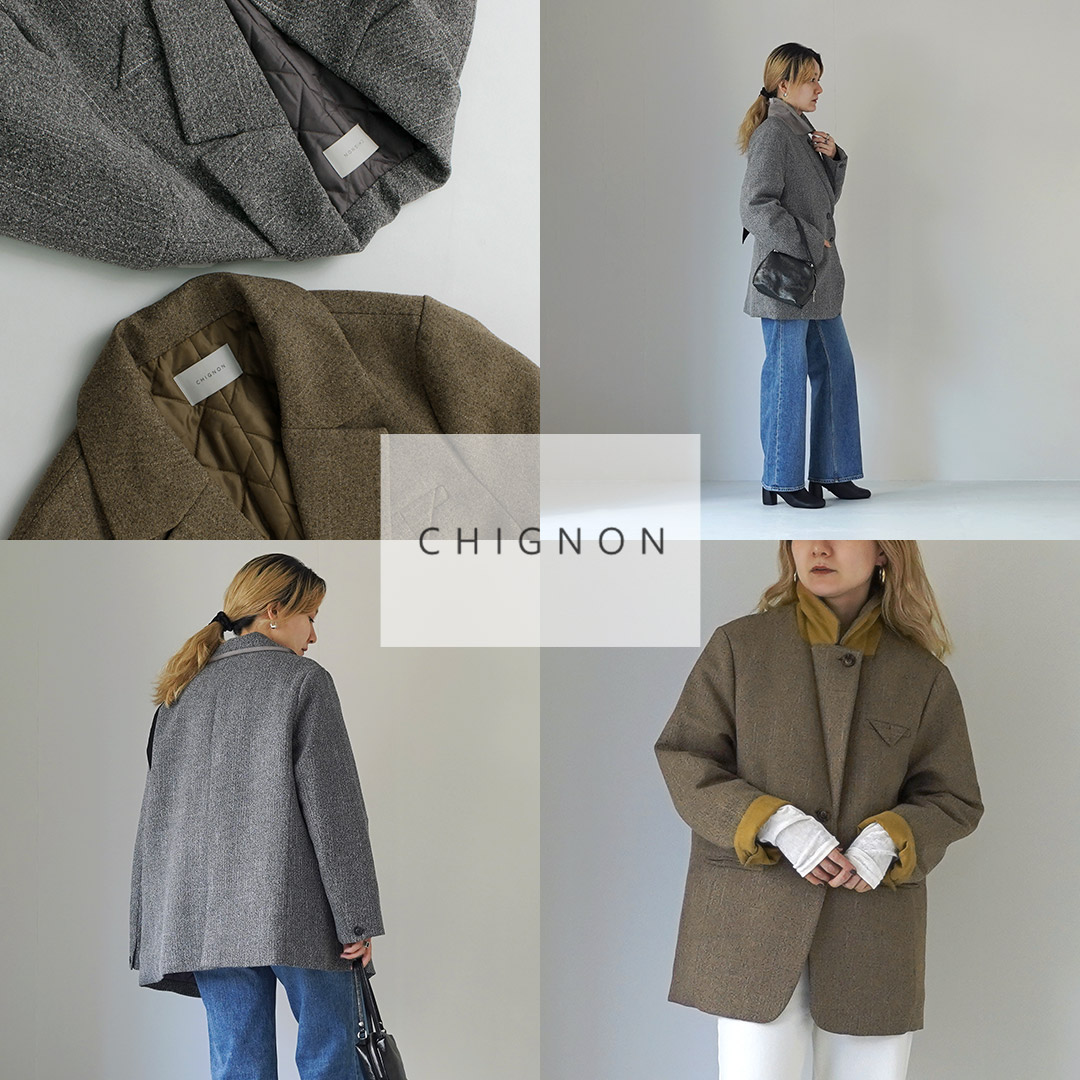 CHIGNON（シニヨン） ツイード キルトジャケット / レディース