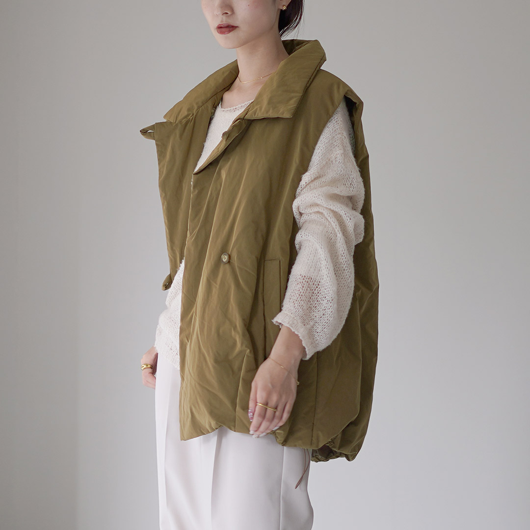 CHIGNON（シニヨン） スタンドカラー パフィーベスト / レディース