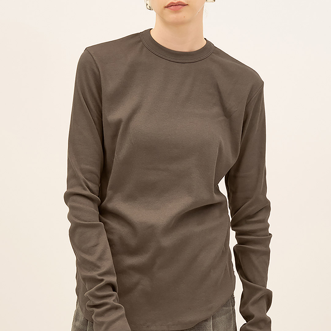 YENN YENN（イェン） コットン リブ ロングスリーブ Tシャツ