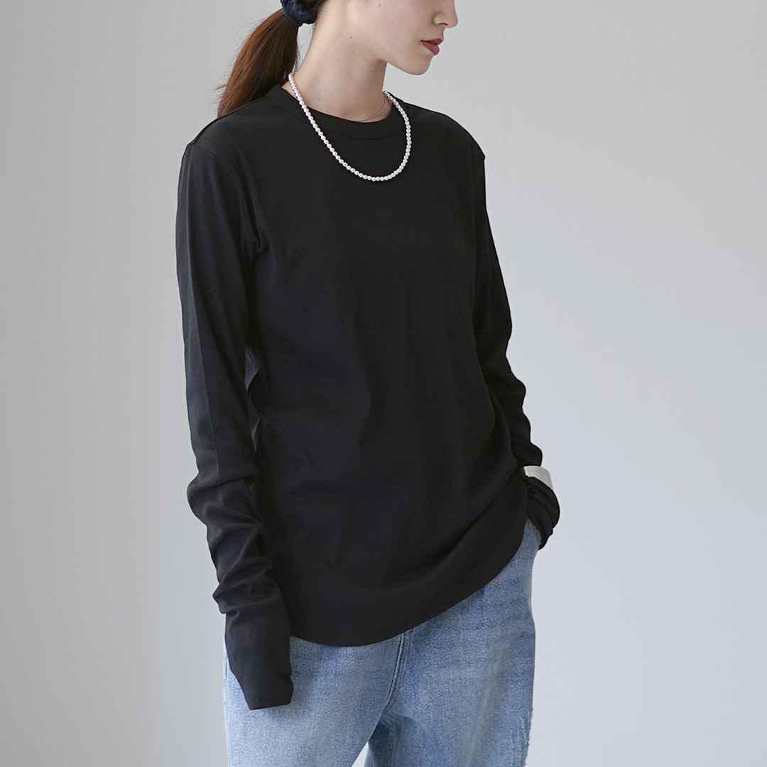 YENN YENN（イェン） コットン リブ ロングスリーブ Tシャツ
