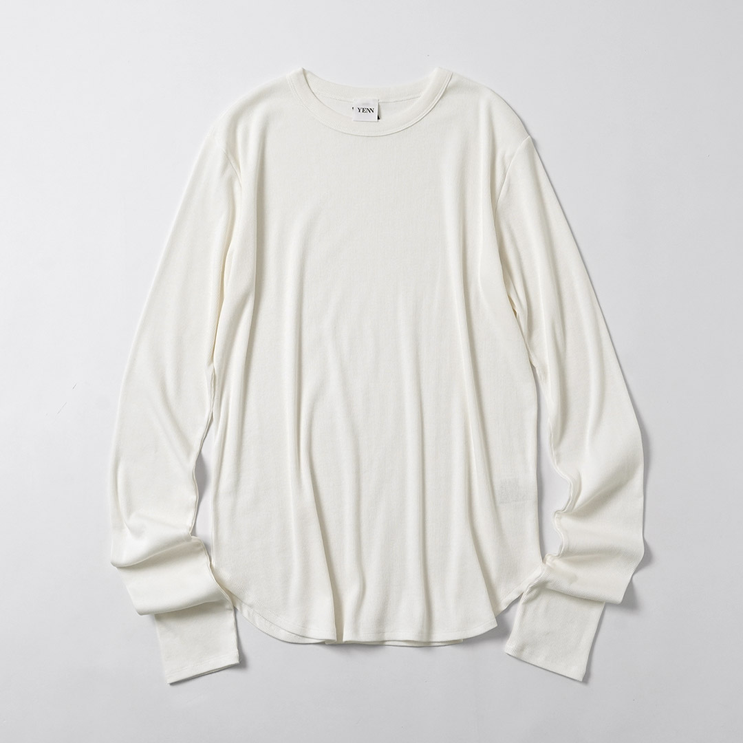 YENN YENN（イェン） コットン リブ ロング スリーブ Tシャツ