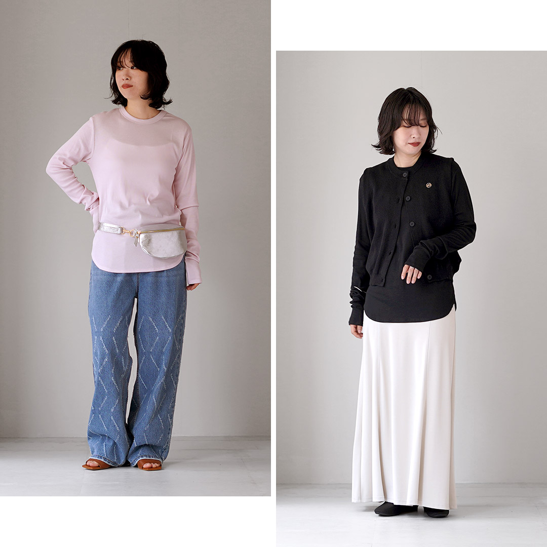 YENN YENN（イェン） コットン リブ ロング スリーブ Tシャツ