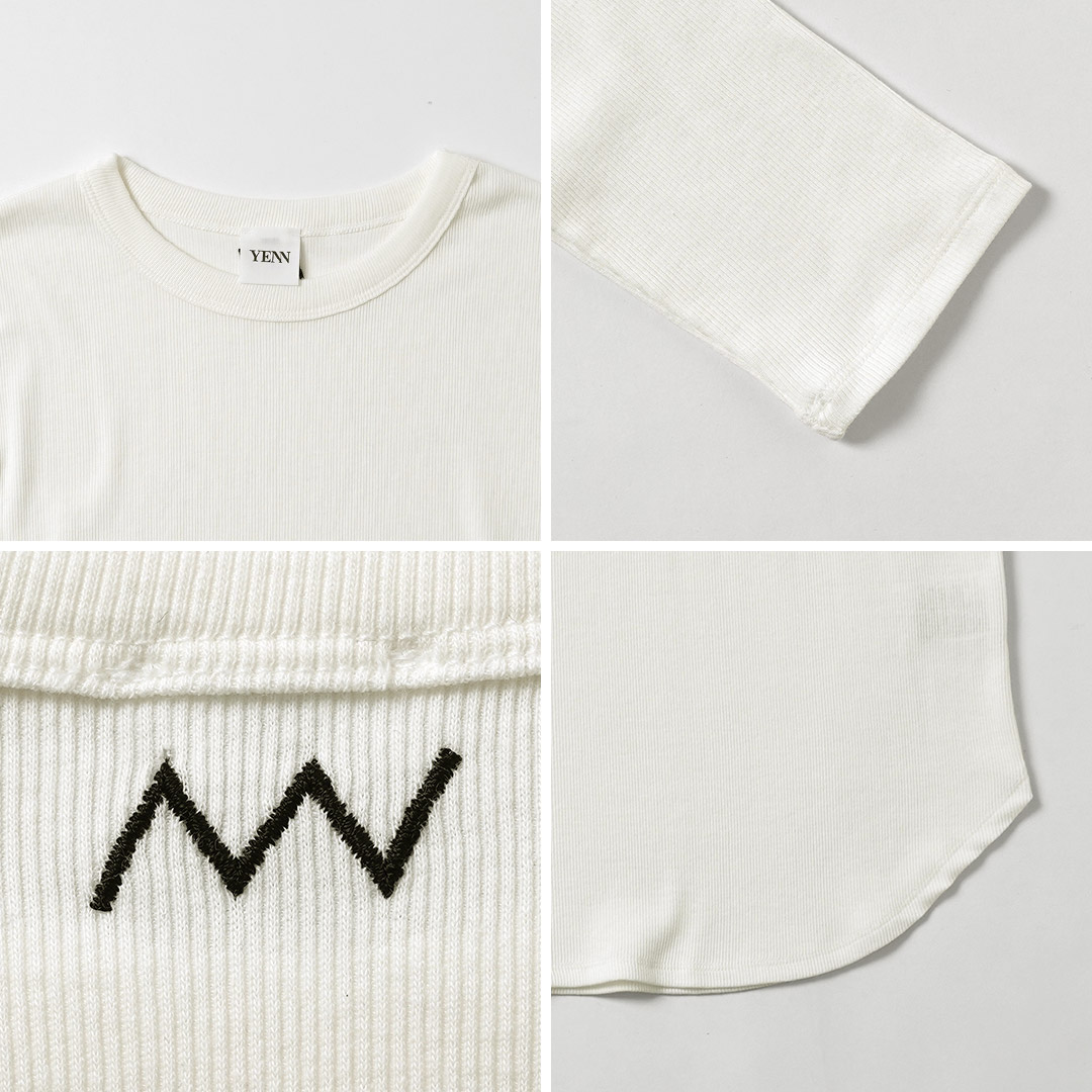 YENN YENN（イェン） コットン リブ ロング スリーブ Tシャツ