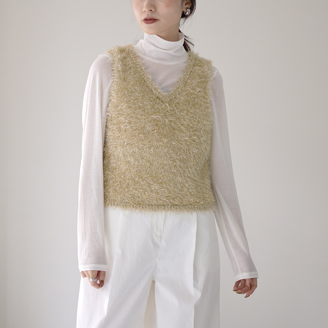 CYAN TOKYO（シアントーキョー） スパークル シャギー ニットベスト