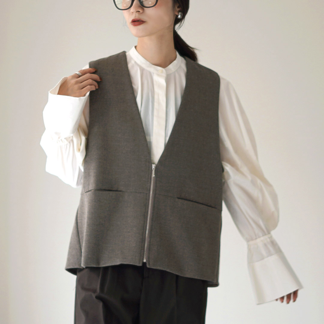 CYAN TOKYO（シアントーキョー） フラノ ZIPフレアジレ / レディース