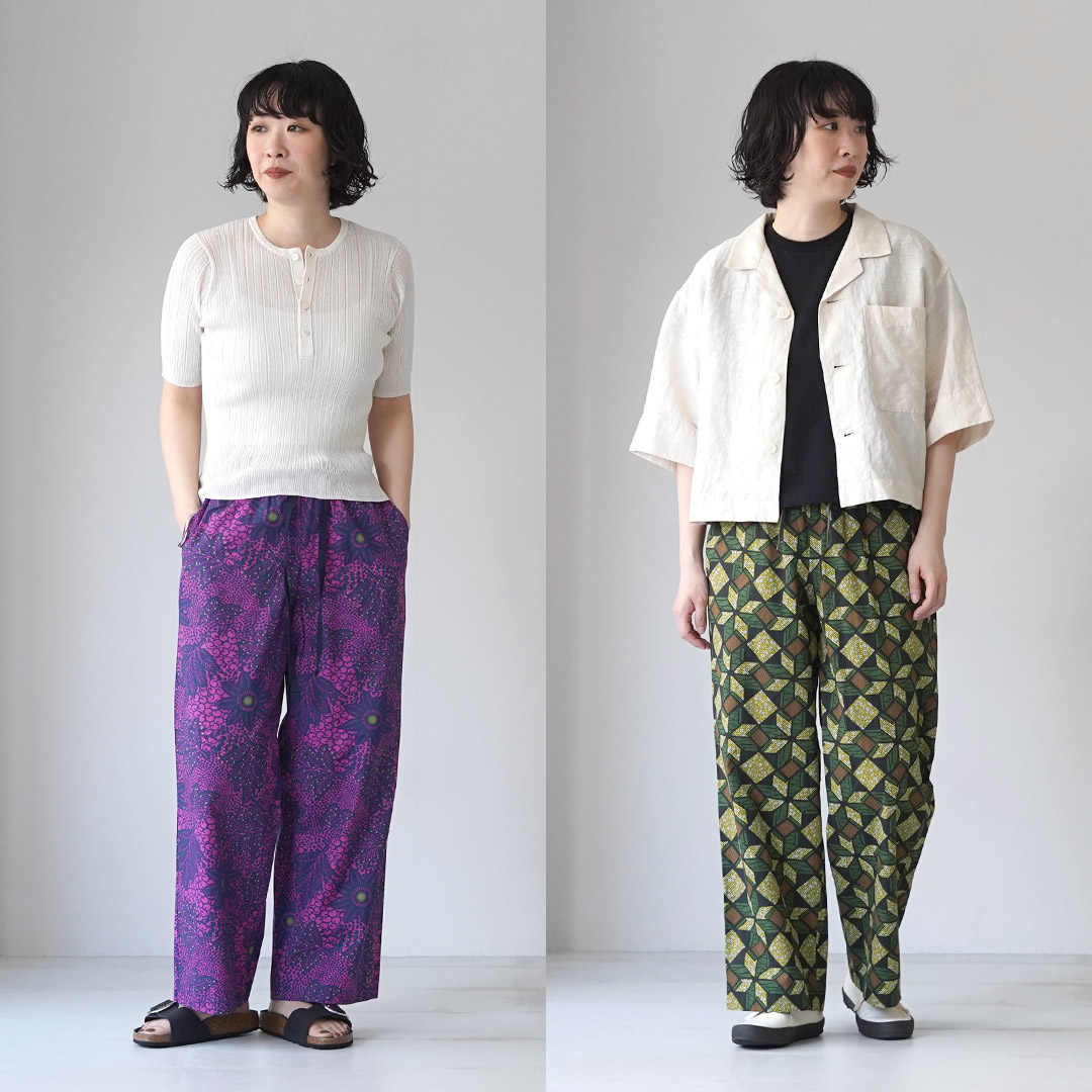 美品　LE GLAZIK バティックイージーパンツ　34 LE GLAZIK（ルグラジック） バティック ドローストリング パンツ