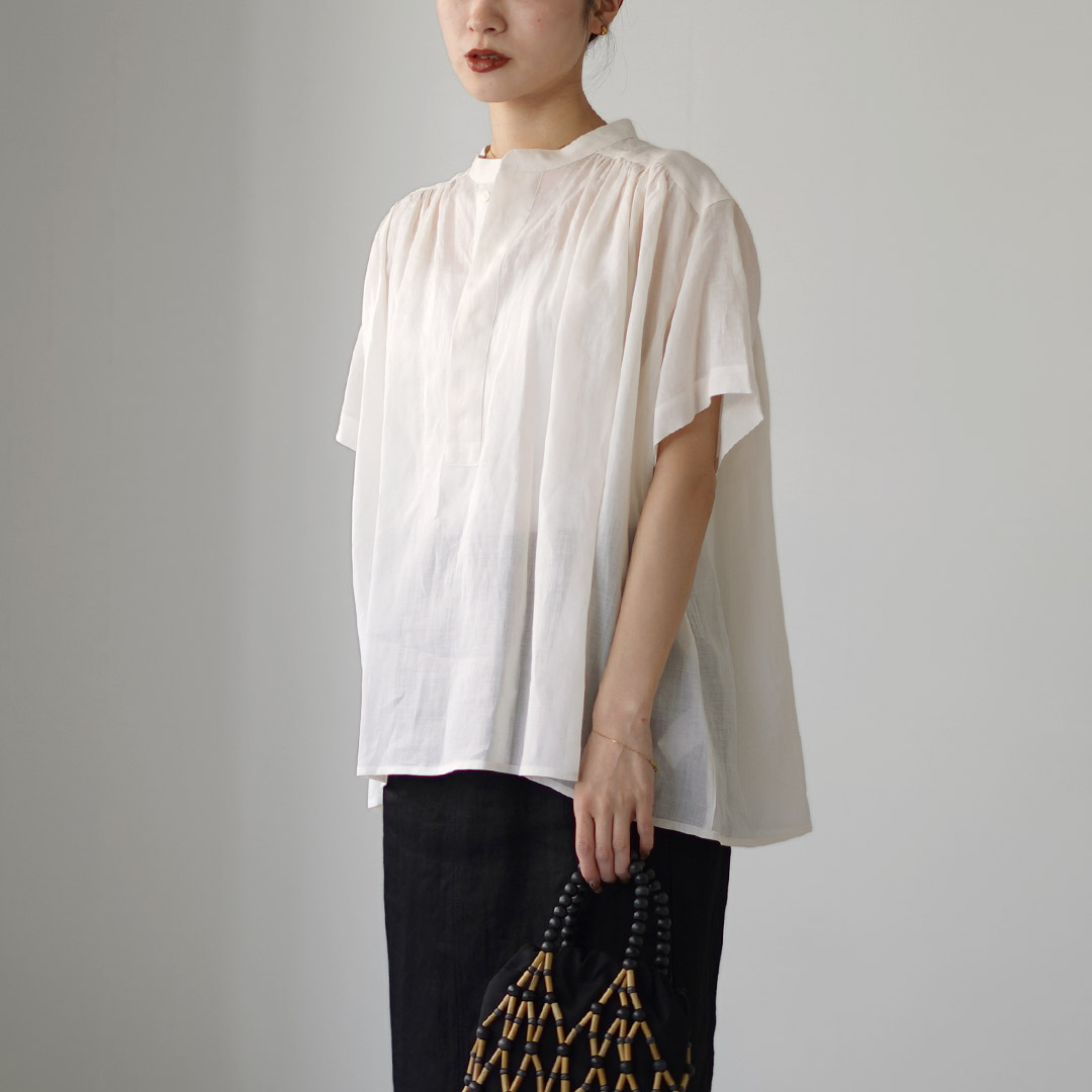 LE GLAZIK/ル グラジック ギャザーグレアシャツ GATHERED FLARE