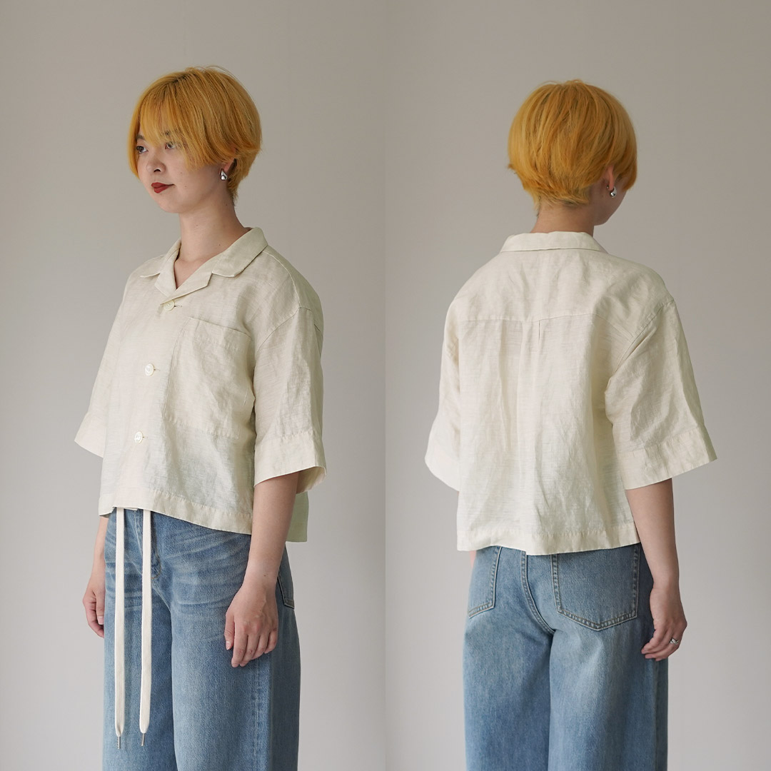 LE GLAZIK（ルグラジック） リネンレーヨン オープンカラー シャツ 