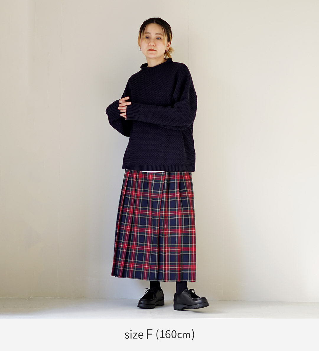 MidiUmi（ミディウミ） ラップ プリーツ スカート / タータンチェック