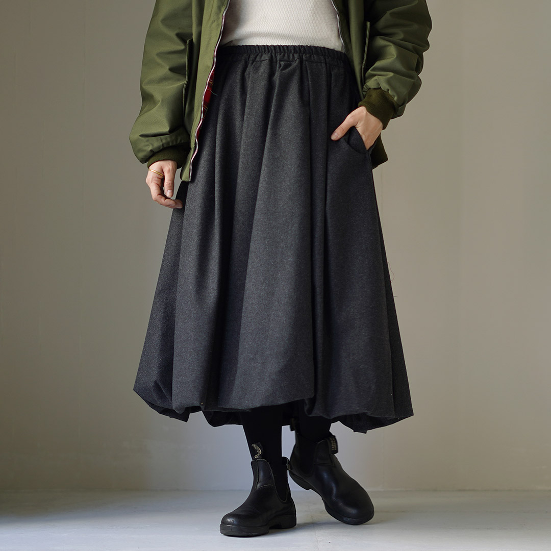 MidiUmi（ミディウミ） ウール バルーンスカート / ロングスカート