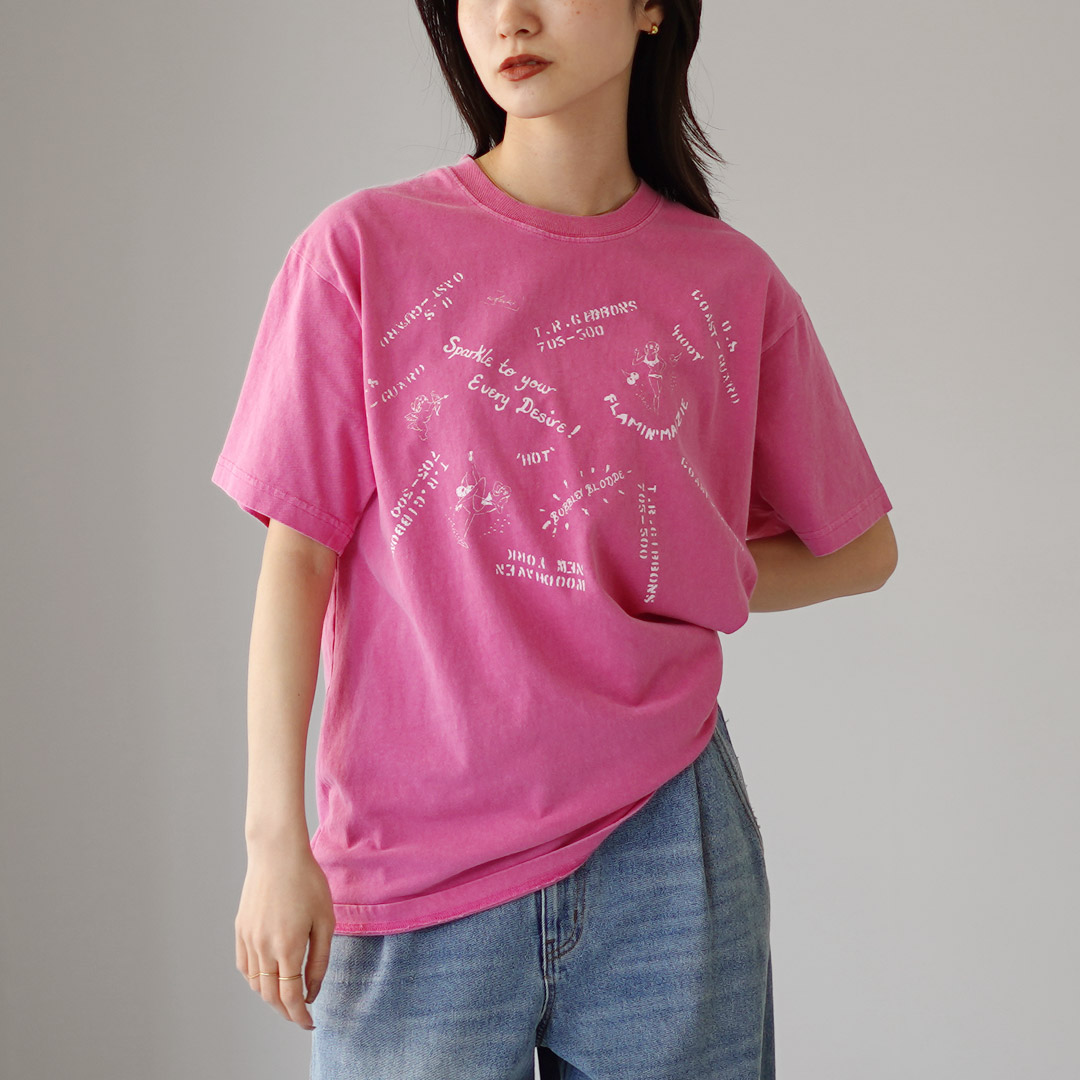 KHA:KI（カーキ） ピグメント Tシャツ / レディース トップス 半袖 カットソー 綿100 プリント kha:ki KHA:KI（カーキ） ピグメント Tシャツ / レディース