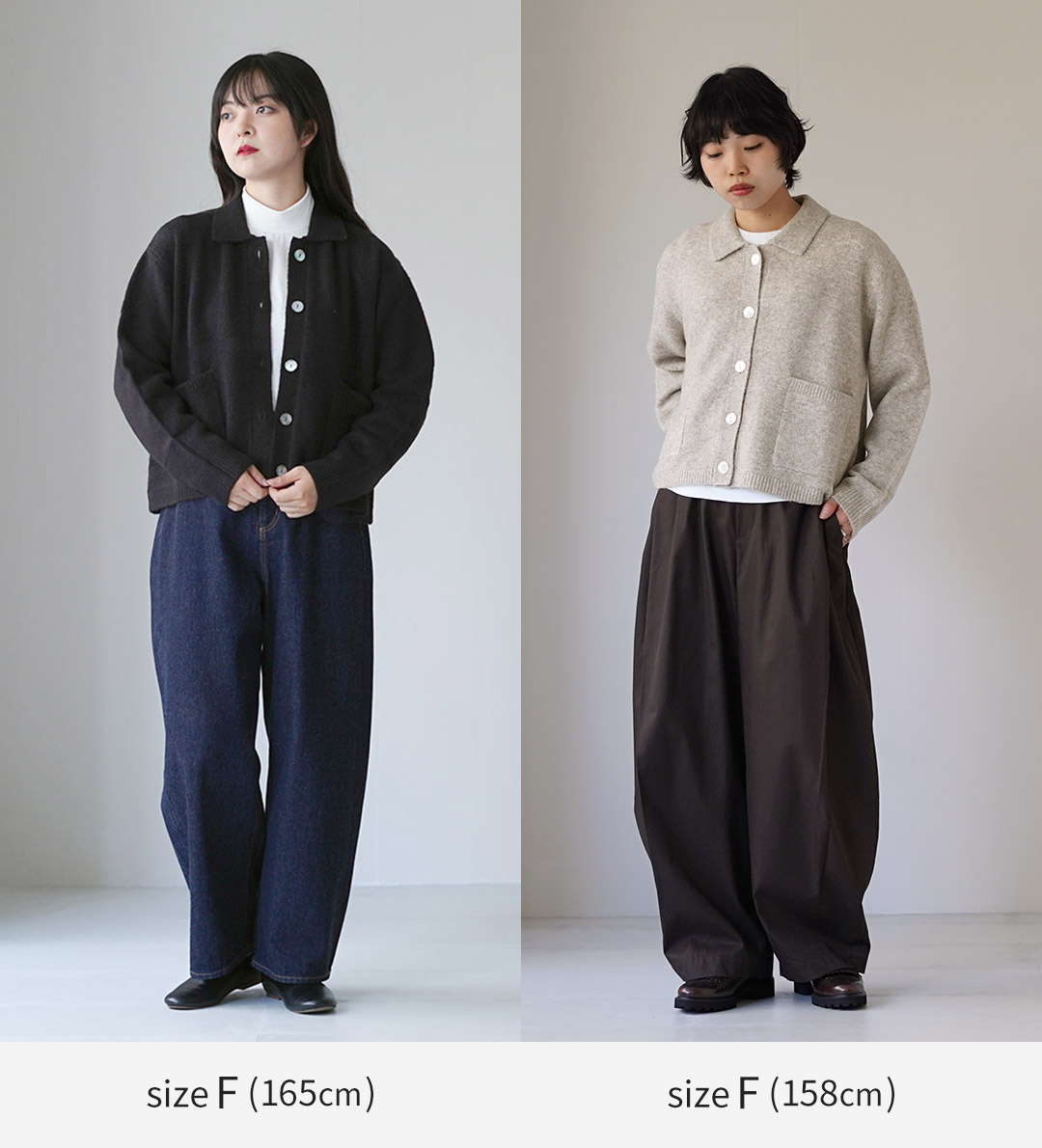 美品✨エンフォルド SHORTEST C/D ショート丈 カーディガン 黒 38 mizuiroind（ミズイロインド） 襟付き ショートカーディガン / ニット