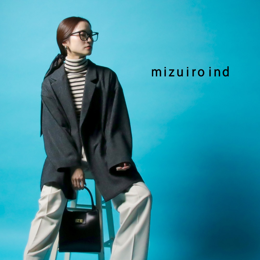 美品　ミズイロインド　ウールブレンド テーラード ジャケット　ユニセックス mizuiroind（ミズイロインド） ウールブレンド テーラード ジャケット