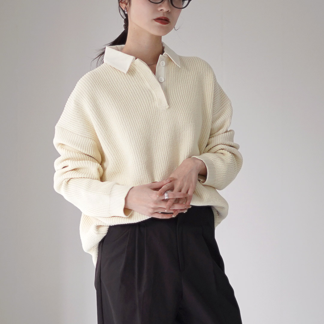 ETRE TOKYO（エトレトウキョウ） ラガーシャツニット プルオーバー
