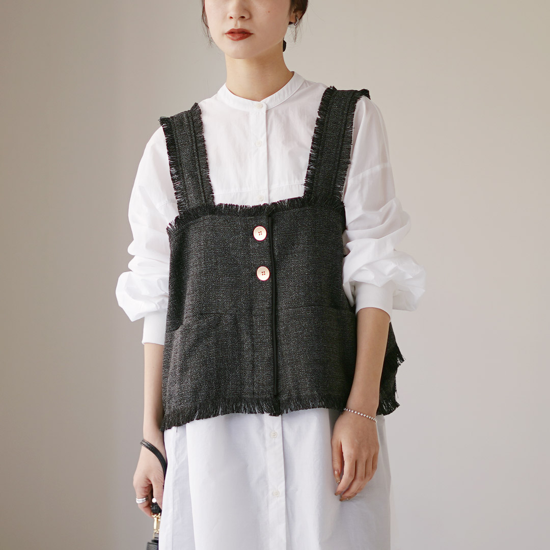 【新品未使用品】シアントーキョー CYAN TOKYO サイドリブ ベスト CYAN TOKYO（シアン トーキョー） アームプリーツ 3Dベスト