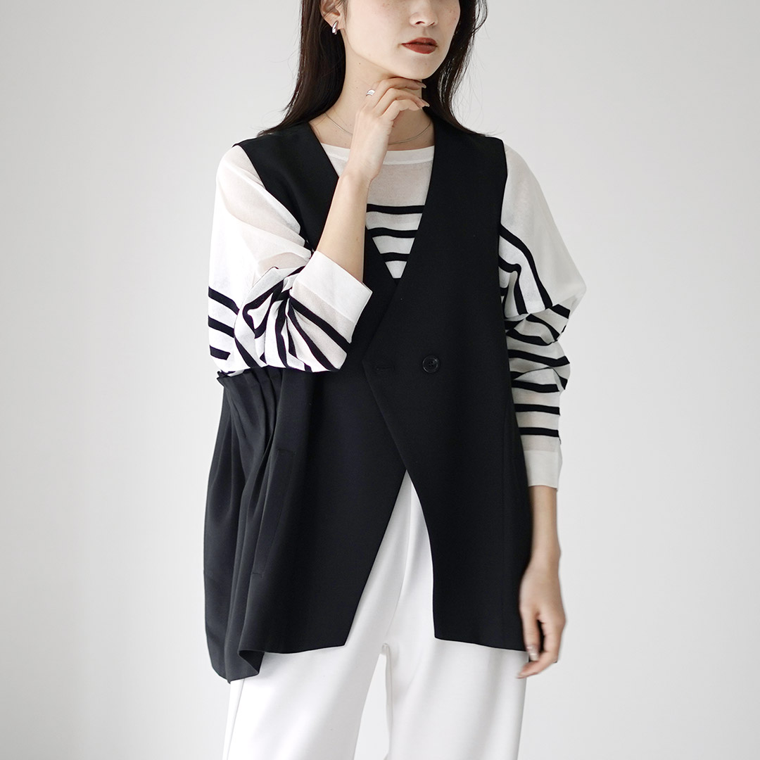 CYAN TOKYO（シアントーキョー） リネン アームプリーツ ジレ 2024年