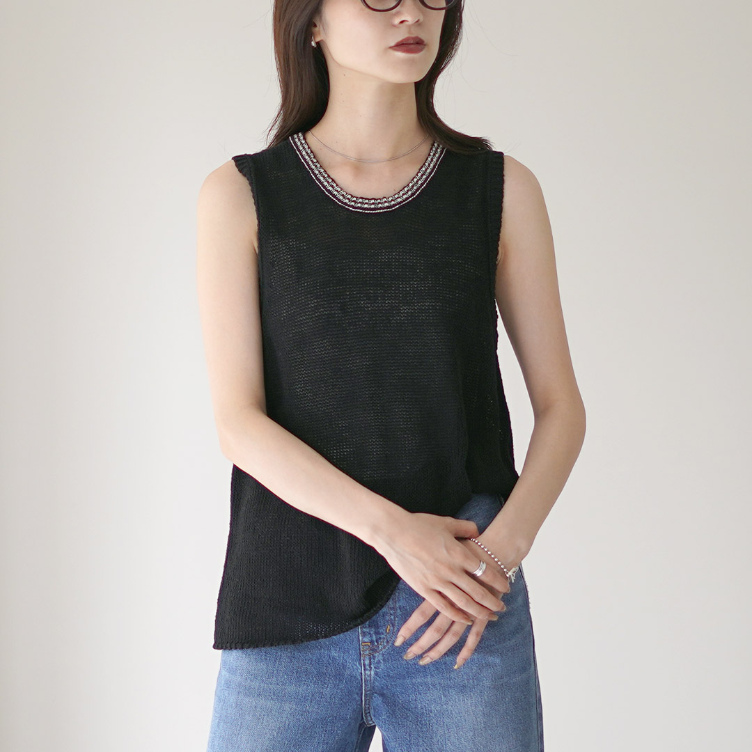 RYE TENDER（ライテンダー） ドロレス トップ ベスト / サマーニット ノースリーブ シアー 透け感 リネン コットン Dolores Top RYE TENDER TENDER（ライテンダー） ドロレス トップ ベスト