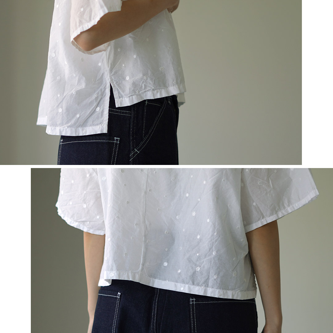 MidiUmi（ミディウミ） ドット ワイドシャツ プルオーバー / ブラウス