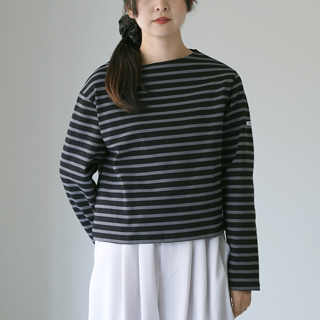 ORCIVAL（オーシバル） #B266 ボートネック ロングスリーブ クロップド
